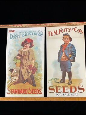 1968 Reissue Vintage D.M. Ferry Standard Seed Posters Lot of 2